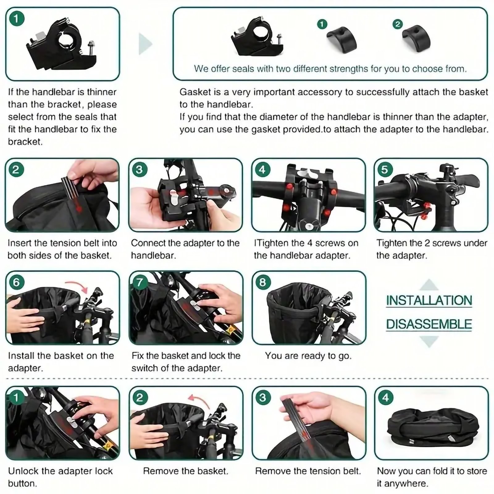 Foldable Bicycle Basket, Outdoor Cycling Equipment Bag - Image 5