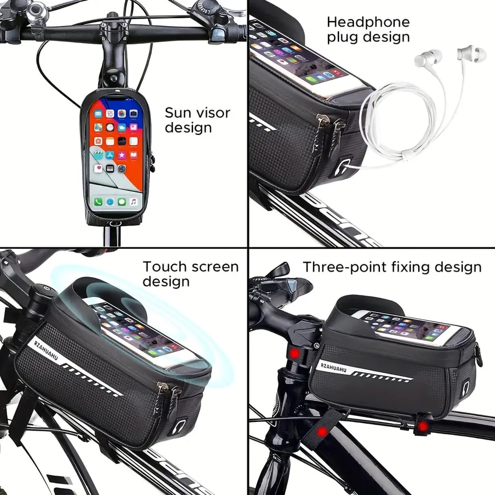 Waterproof Bike Front Frame Bag With TPU Touch Screen Visor - Image 3