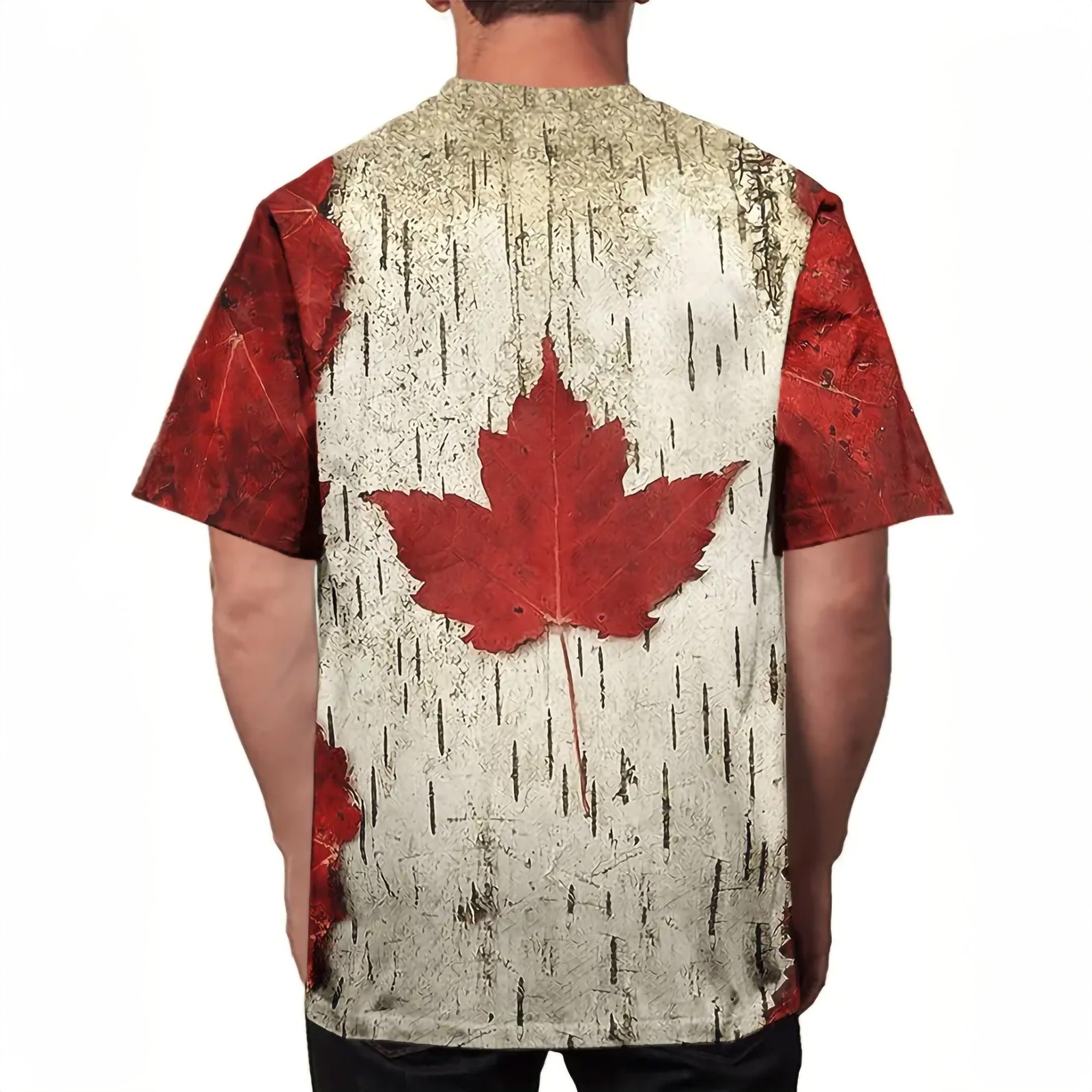 Menβs Maple Leaf Print T-shirt - Image 2