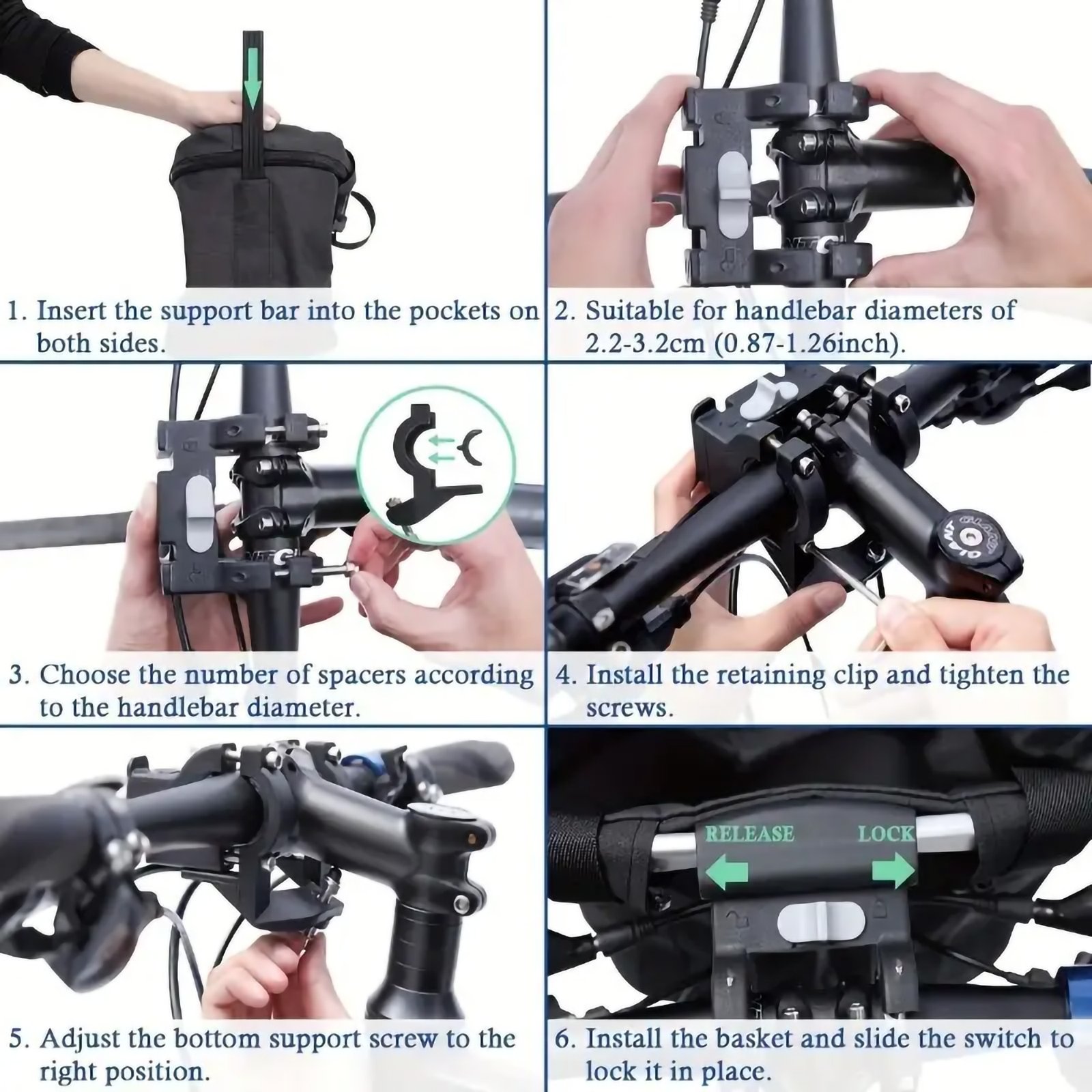 Foldable Bicycle Basket, Outdoor Cycling Equipment Bag - Image 4