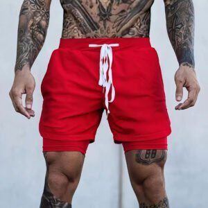 Solid 2 In 1 Shorts For Riding Sports Outdoor Fitness