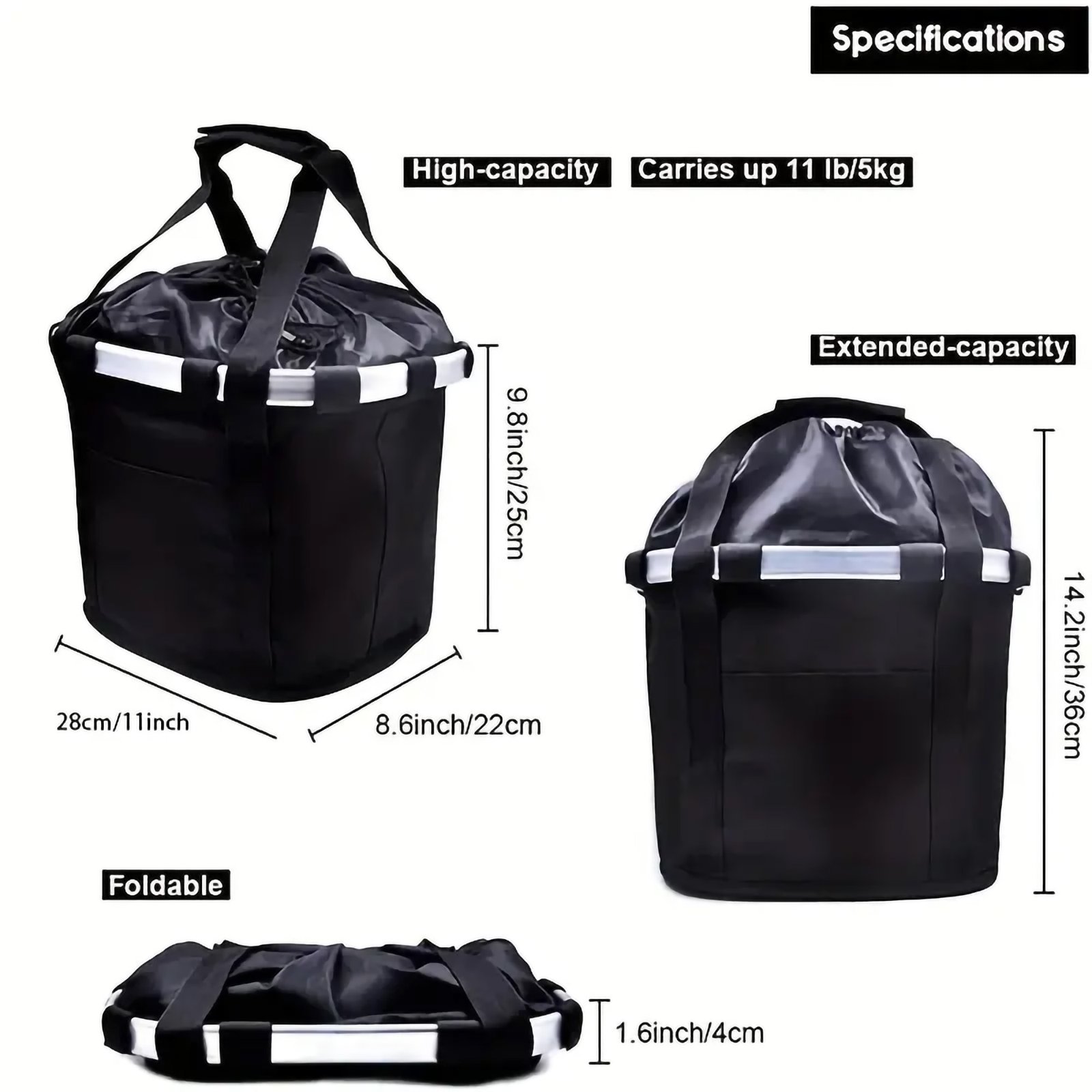Foldable Bicycle Basket, Outdoor Cycling Equipment Bag - Image 8