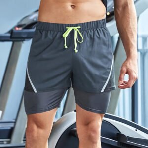 Double Layer Shorts With Inner Zipper Pocket