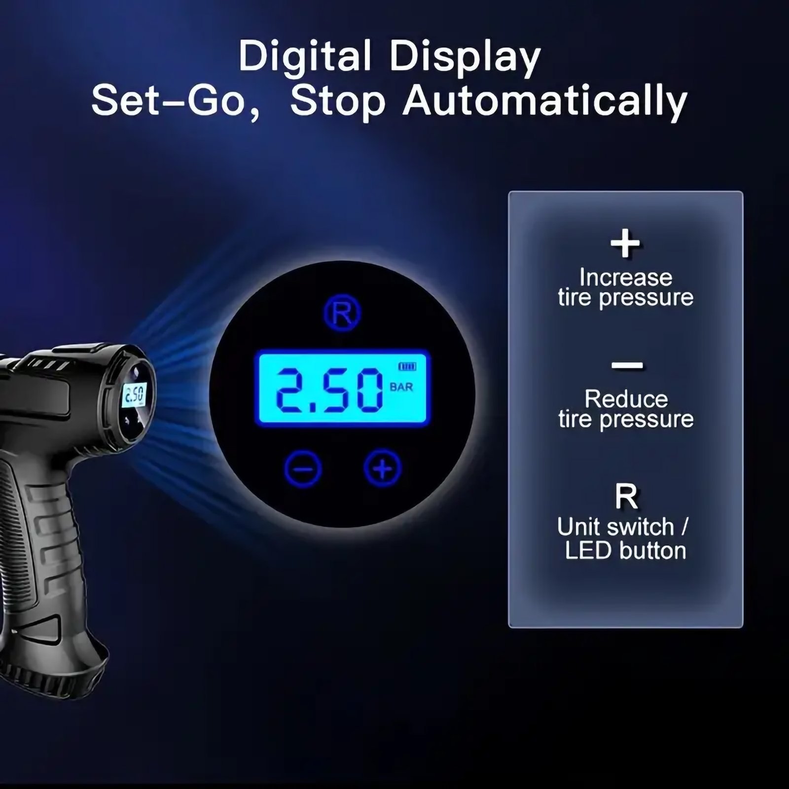 Portable Air Compressor Inflator Wireless Handheld Pump - Image 5