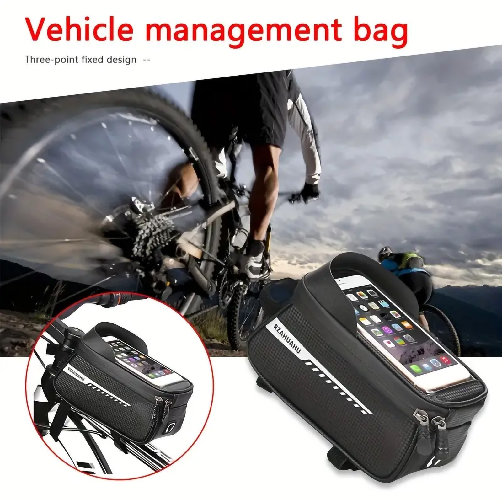 Waterproof Bike Front Frame Bag With TPU Touch Screen Visor - Image 5