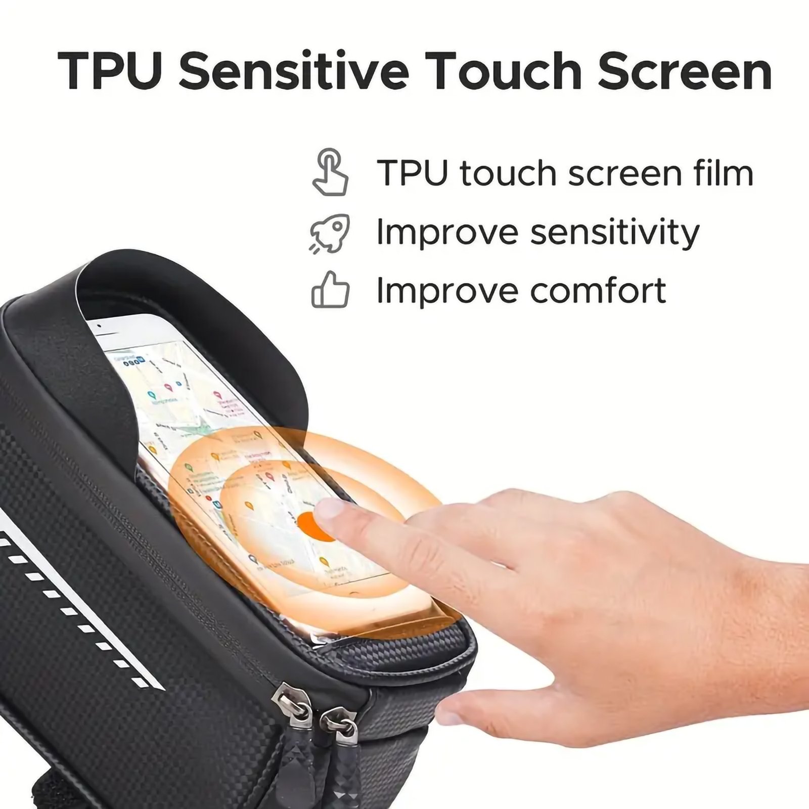 Waterproof Bike Front Frame Bag With TPU Touch Screen Visor - Image 6