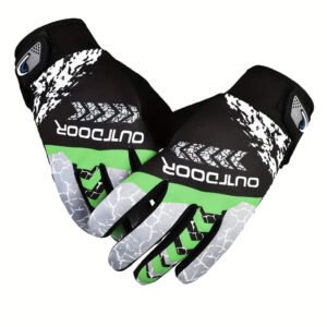 Outdoor Full Finger Cycling Gloves, Breathable Anti Slip