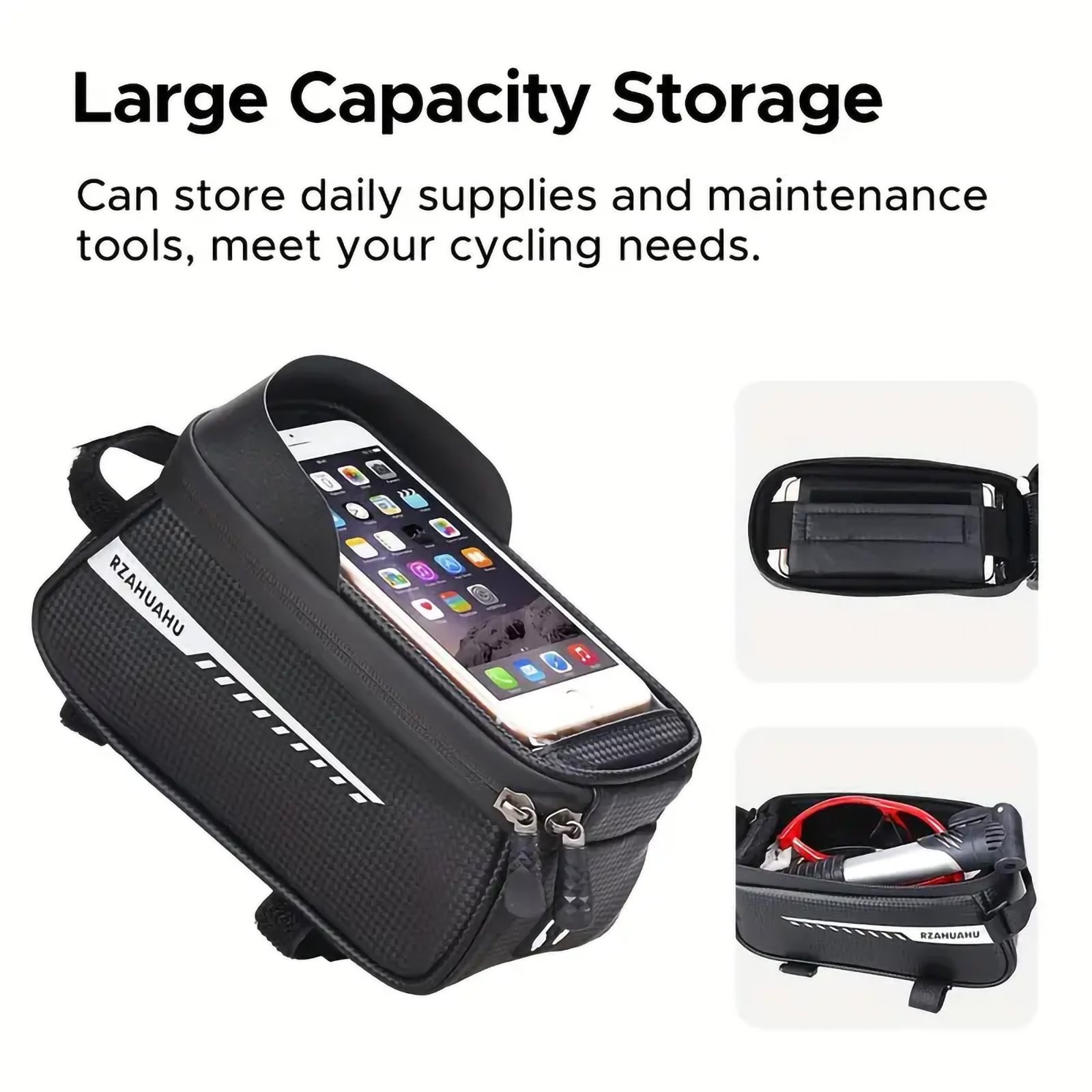 Waterproof Bike Front Frame Bag With TPU Touch Screen Visor - Image 9