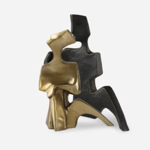 Bronze Harmony: Affectionate Couple Sculpture
